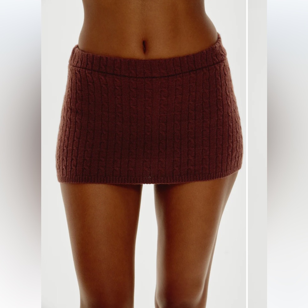 Frankie’s Marialla Brown Cable Knit Mini Skort